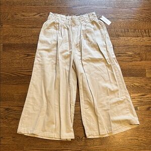 Wide-Leg Cream Pants